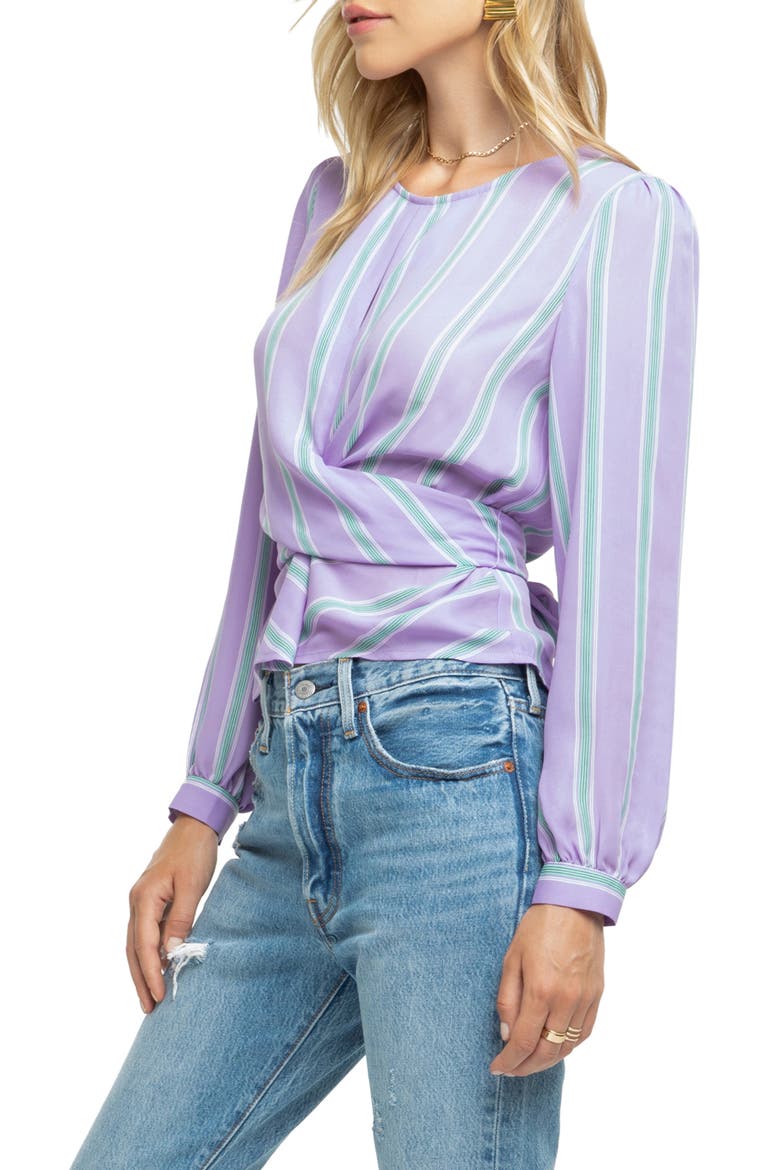 Stripe Wrap Top, Alternate, color, LILAC/ GREEN MULTI