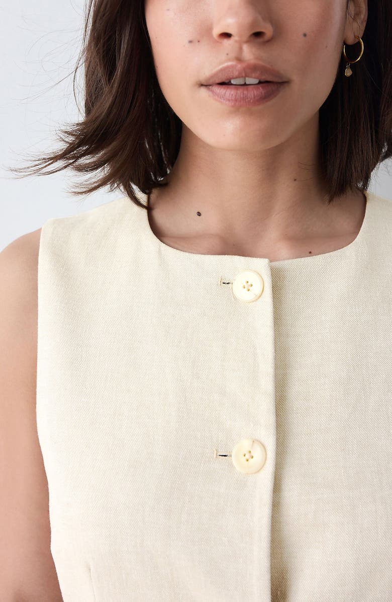 NEXT Long Linen Blend Vest, Alternate, color, Neutral