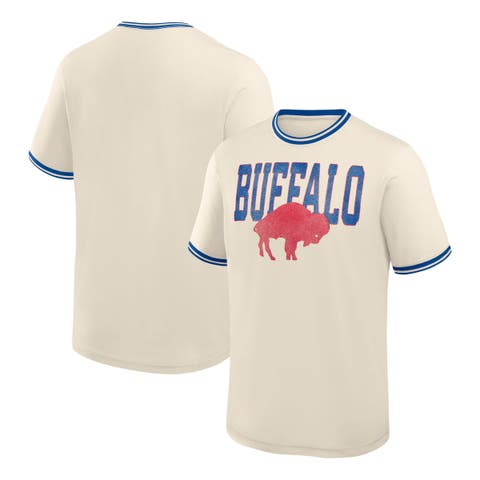 Men's Fanatics Cream Buffalo Bills Time Honored Tradition Ringer Fashion Top