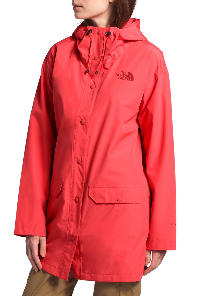 Woodmont Waterproof Hooded Rain Jacket, Main, color, CAYENNE RED