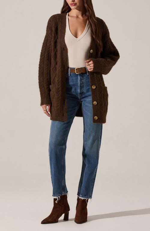 Astr The Label Charli Cardigan In Brown