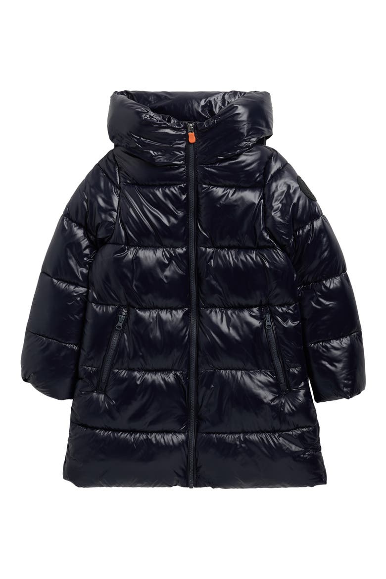 Kids' Milena Long Puffer Coat, Main, color, BLUE BLACK