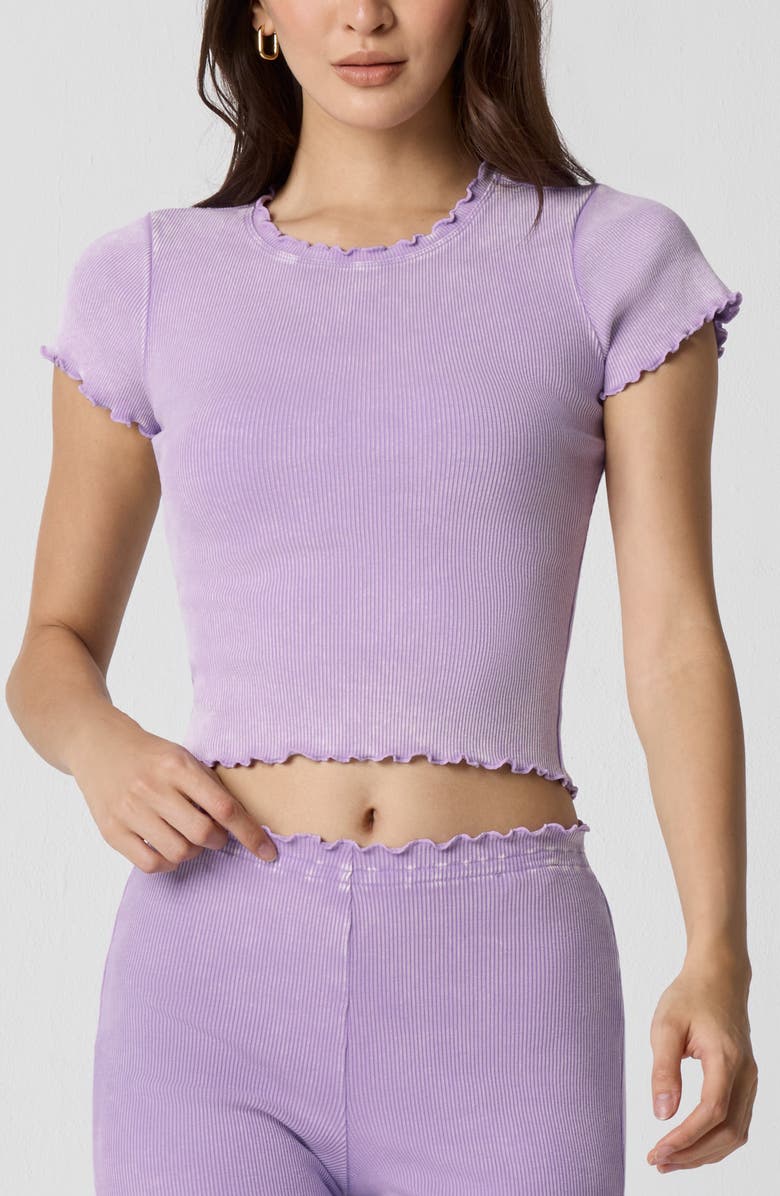 Florence by Mills Washed Rib Crop Tee, Main, color, Washed Millie Lavender