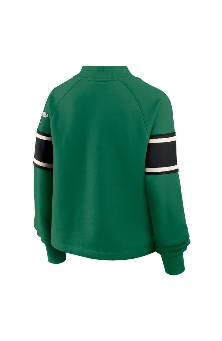 FANATICS Women's Fanatics Kelly Green Philadelphia Eagles Oversized Hometown Toss Sweep Mock Neck Pullover, Alternate, color, Kelly Green