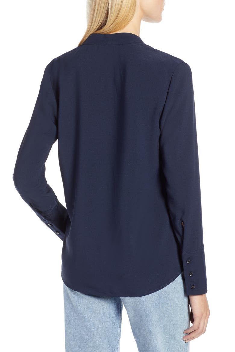 x Atlantic-Pacific Wrap Blouse, Alternate, color, NAVY BLAZER