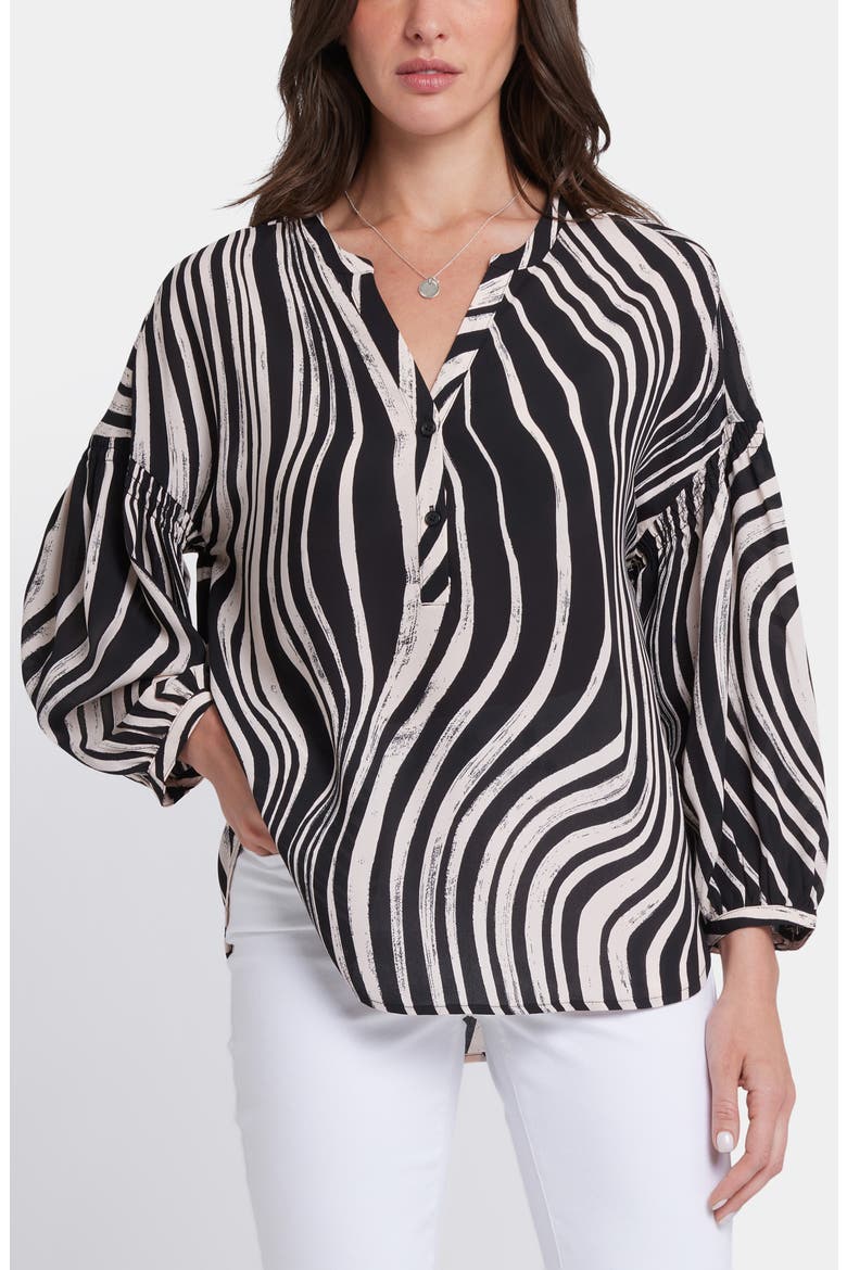 Paulina Tie Dye Recycled Polyester Peasant Top, Main, color, LAS CARRERAS