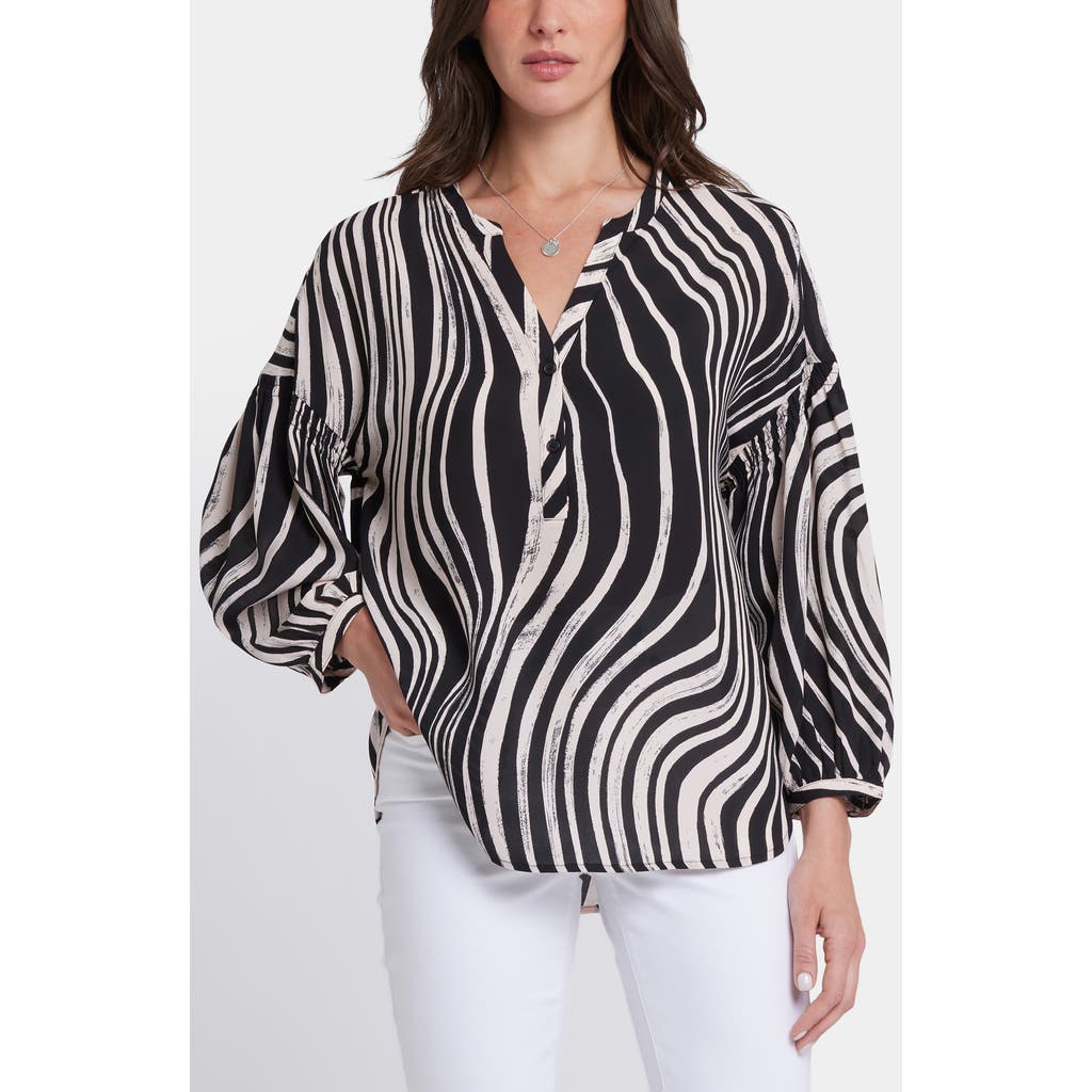 Nydj Paulina Tie Dye Recycled Polyester Peasant Top In Las Carreras