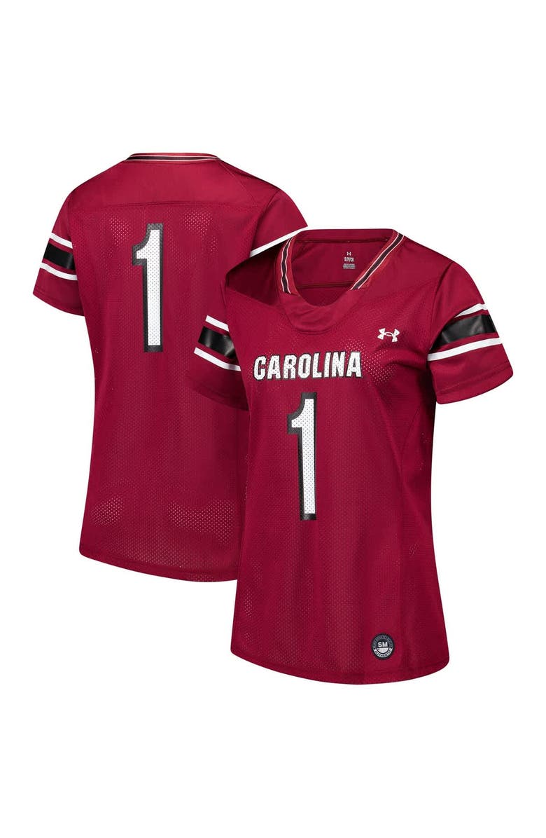 Under Armour Women's Under Armour #1 Garnet South Carolina Gamecocks Replica Football Jersey, Alternate, color, Garnet