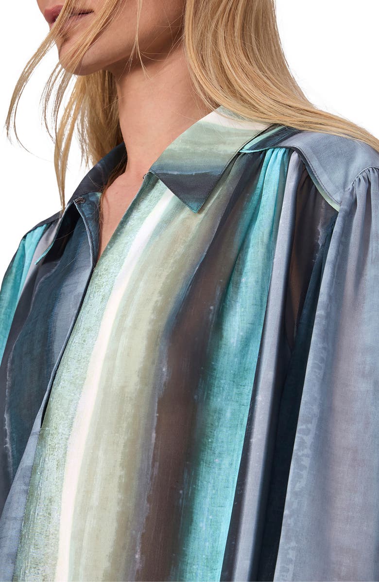 rag & bone Emmy Stripe Button-Up Shirt, Alternate, color, Grey Blue Stripe