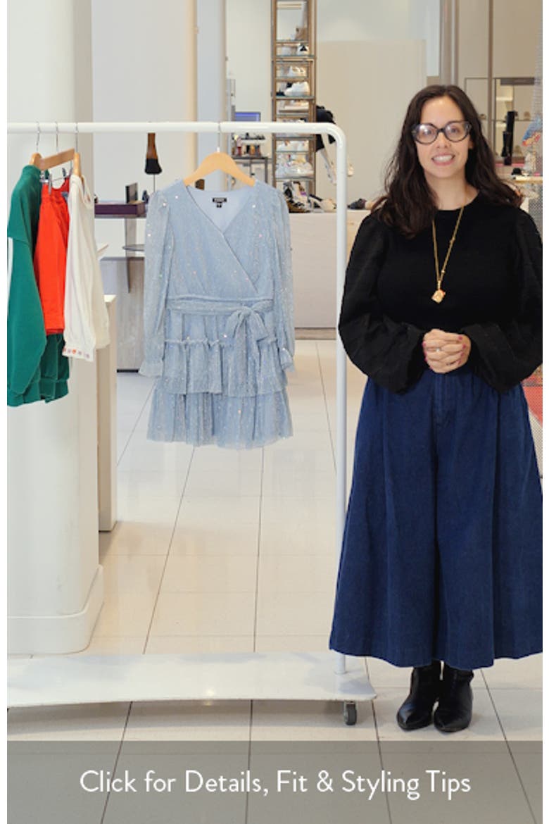 Kids' Metallic Long Sleeve Plissé Dress video