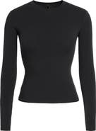 SKIMS Stretch Cotton Jersey Long Sleeve T-Shirt