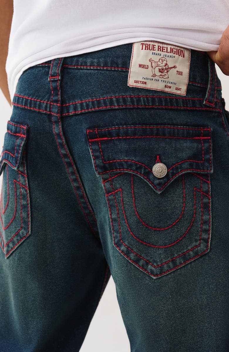 True Religion Geno Big T Flap Pocket Slim Jeans, Alternate, color, Dark Woodland Wash