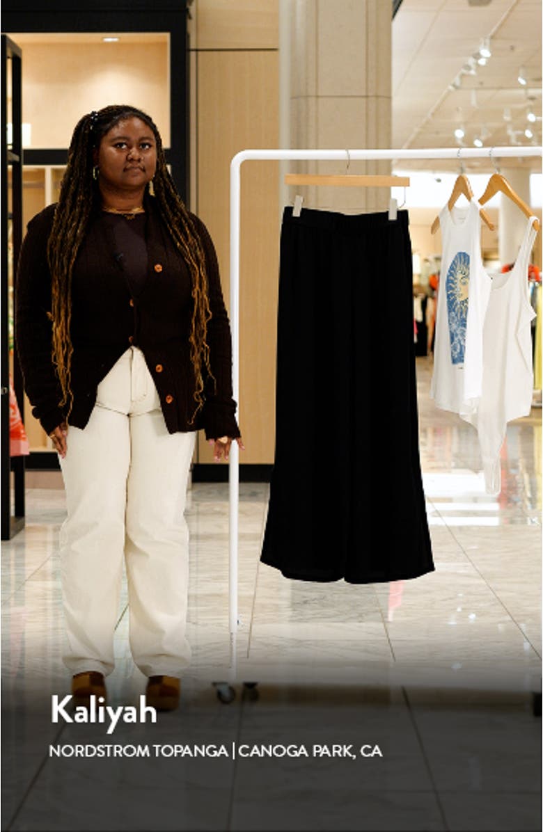 Wide Leg Slit Hem Ankle Pants, sales video thumbnail