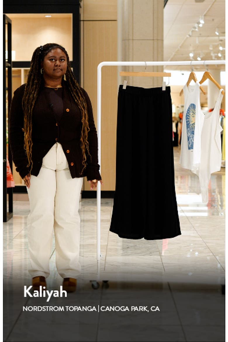 Wide Leg Slit Hem Ankle Pants video