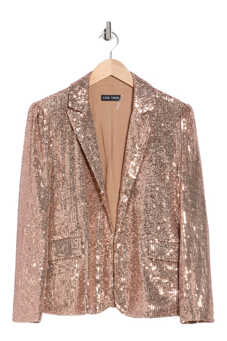 Susan Sequin Blazer, Alternate, color, BLUSH