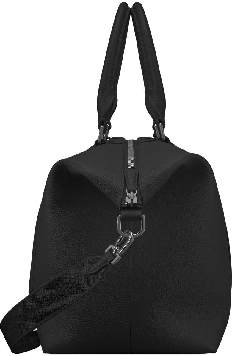 MAISON de SABRÉ Large Leather Weekender Bag, Alternate, color, Black Caviar