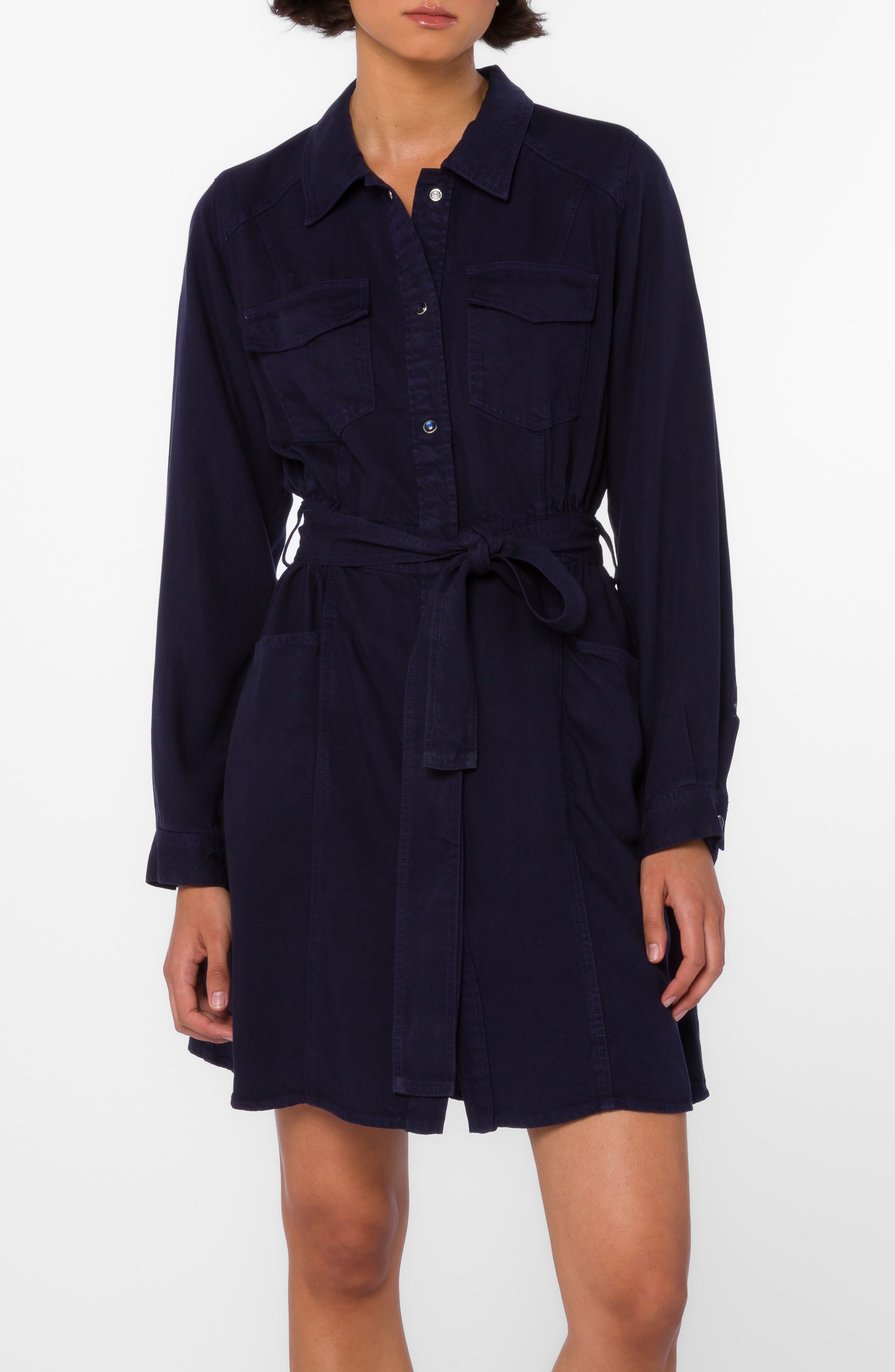 Deena Cotton Button-Up Belted Shirtdress