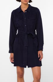 VELVET HEART Deena Cotton Button-Up Belted Shirtdress