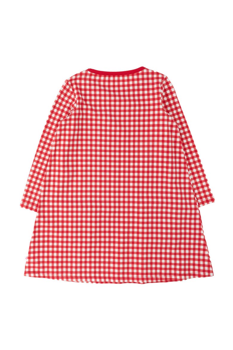 Holiday Knit Long Sleeve Applique Pocket Dress, Alternate, color, Red & White Gingham