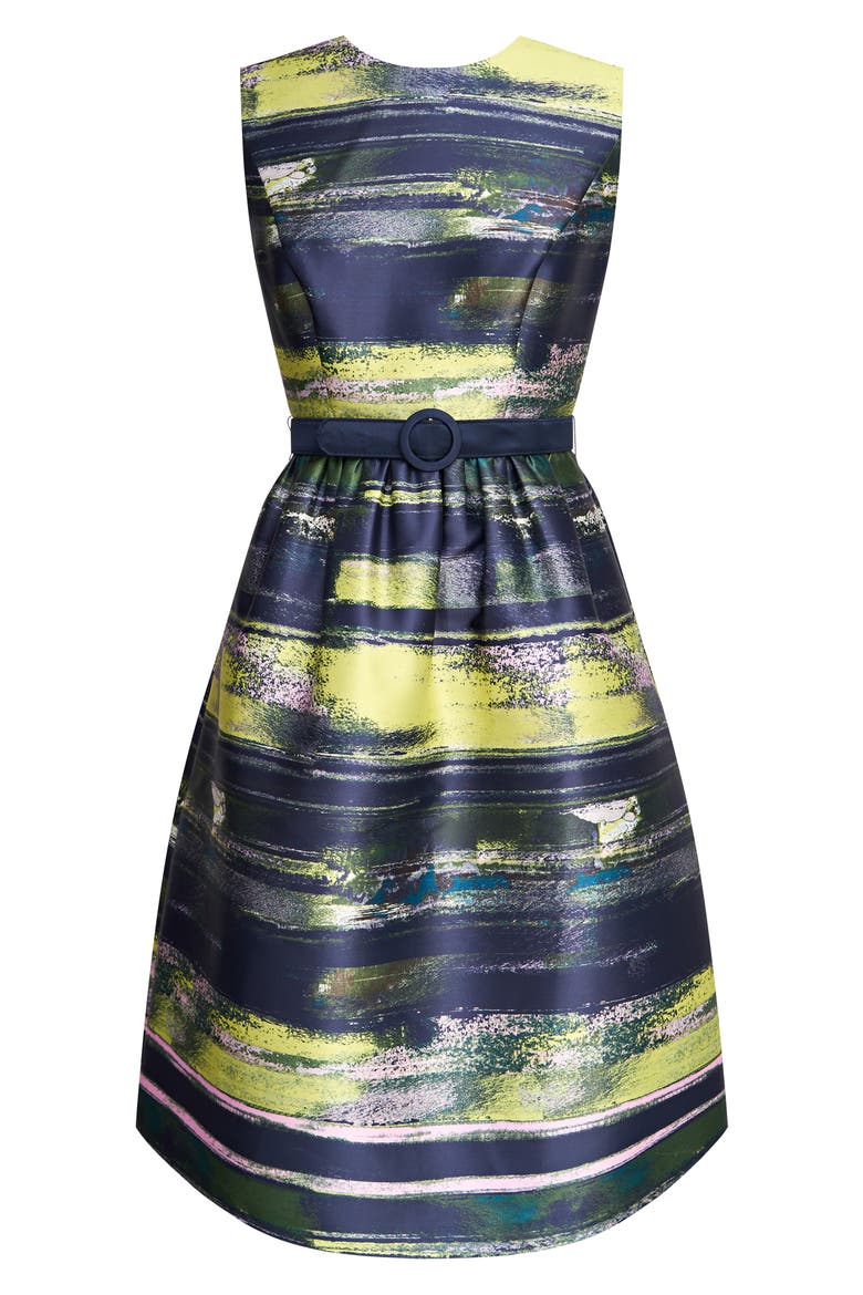 Spencer Belted Cocktail Dress, Alternate, color, NAVY/ PINK PEARL MULTI