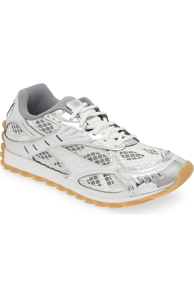 Bottega Veneta Orbit Sneaker, Main, color, 1425 Silver-White-Opw Rub