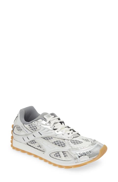スニーカー BOTTEGA VENETA Men Sneakers 827564V5JI1 9168GLASS WHITE NIB $950 Bottega Veneta Men Leather Sneaker Shoes White 8 US