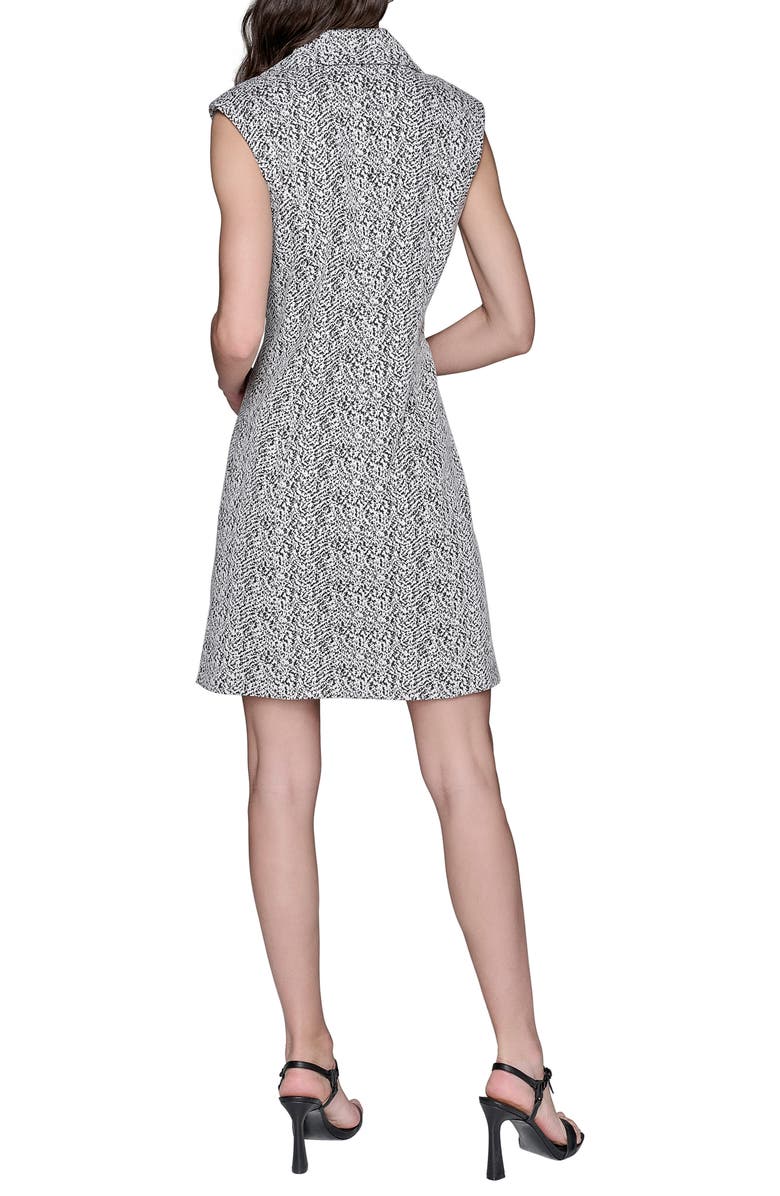 KARL LAGERFELD PARIS Abstract Jacquard Sheath Dress, Alternate, color, Black/ Soft White