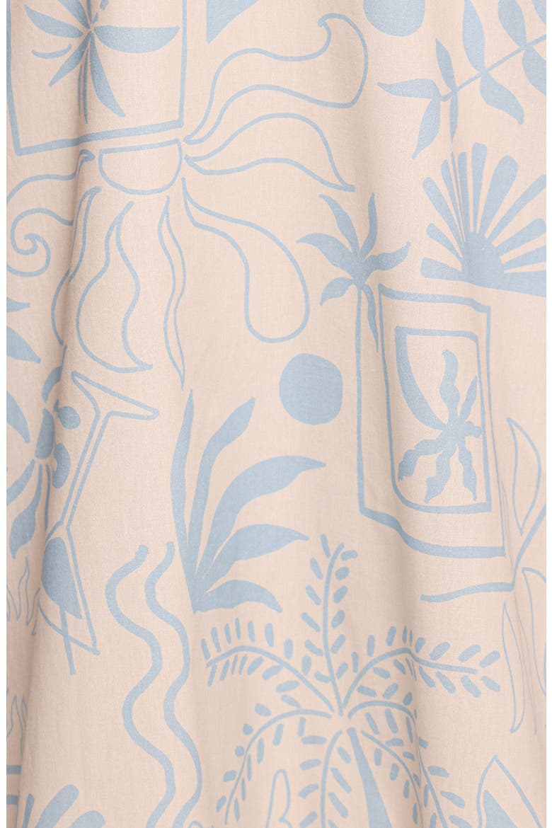 Naida Mixed Print Cotton Halter Maxi Dress, Alternate, color, BLUE SOLEIL