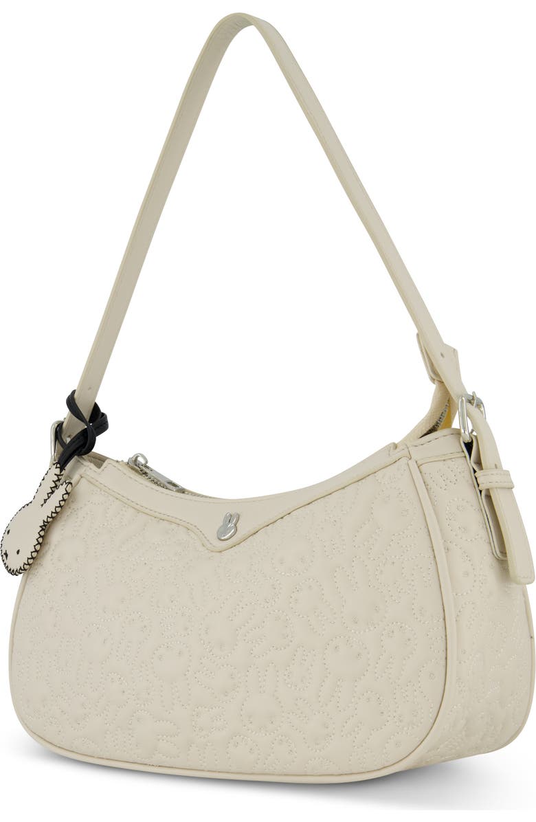 Daniele Nicole Miffy Quilted PU Shoulder Bag with Charm, Alternate, color, White