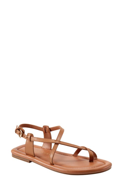 Marc Fisher Ltd Strappy Leather Flat Toe-ring Sandals In Medium Natural