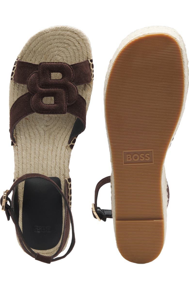 BOSS Machica Espadrille Platform Sandal, Alternate, color, Dark Brown
