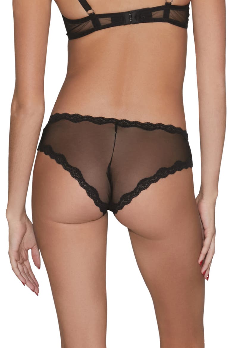 Sheer Tulle Demi Bra, Alternate, color, BLACK