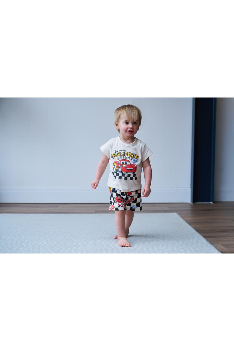 Cars Lightning McQueen French Terry 2-Piece T-Shirt and Shorts Set, Alternate, color, McQueen White Black