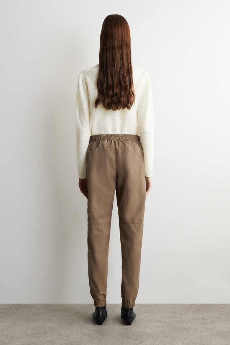 Technical Nylon Barrel-Leg Pants, Alternate, color, BEIGE