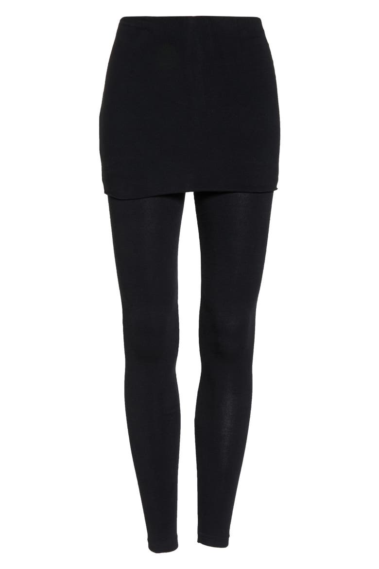 Raffi Skirted Leggings, Alternate, color, BLACK