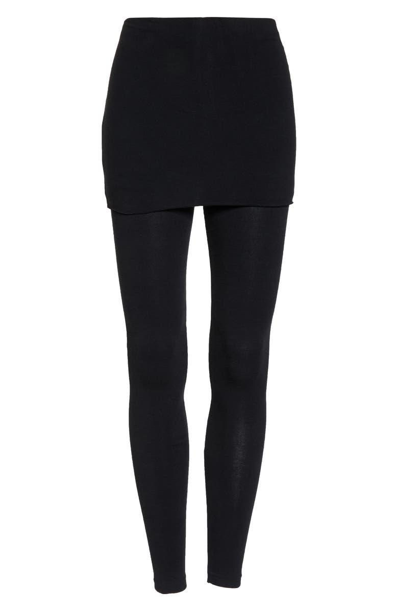 AllSaints Raffi Skirted Leggings, Alternate, color, Black