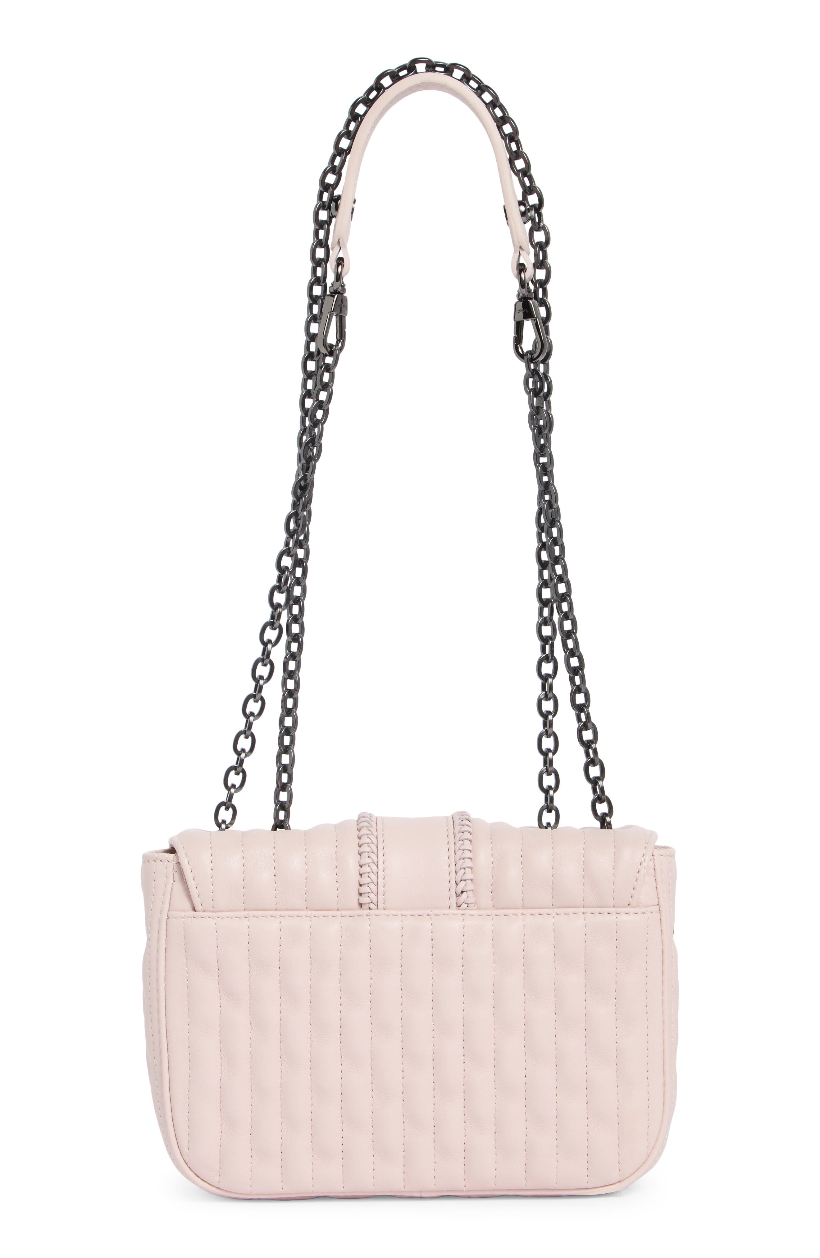Longchamp Extra Small Quilted Leather Crossbody Bag, Alternate, color, Pale Pink