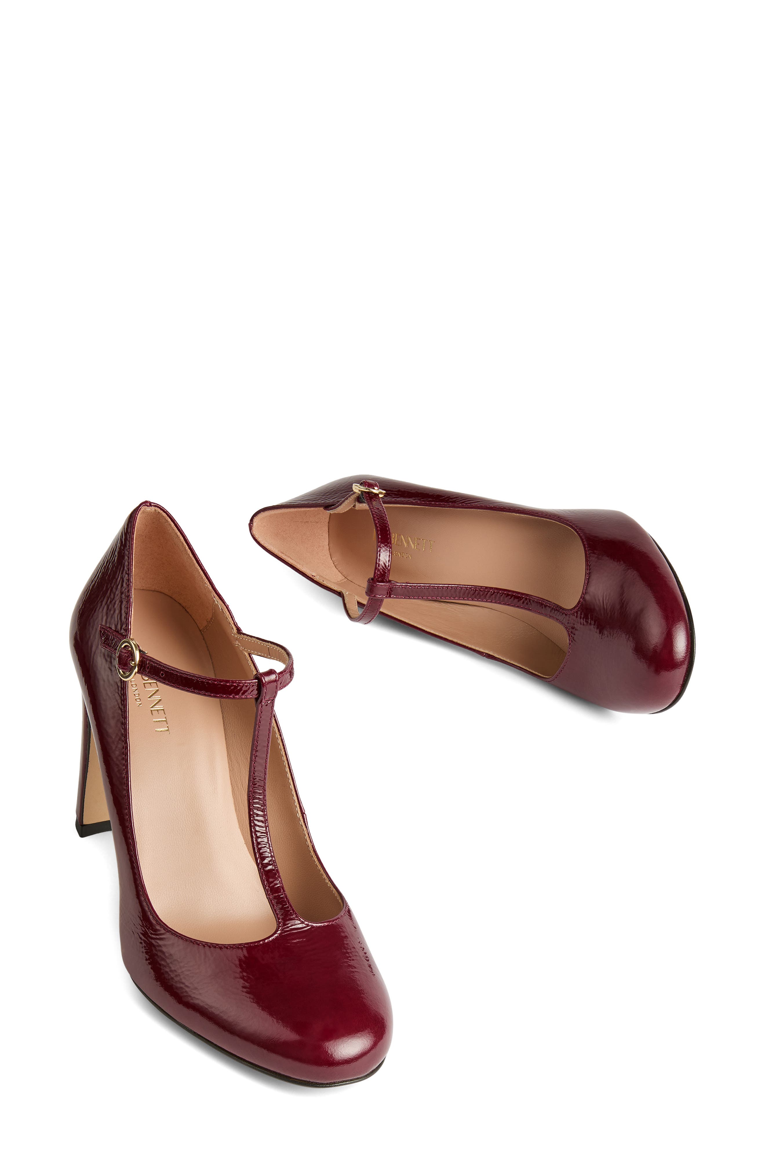 LK Bennett Annalise T-Strap Pump, Alternate, color, Burgundy