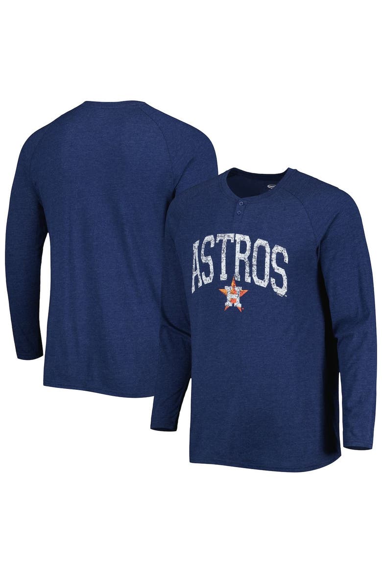 Men's Concepts Sport Navy Houston Astros Inertia Raglan Long Sleeve Henley T-Shirt, Main, color, Navy