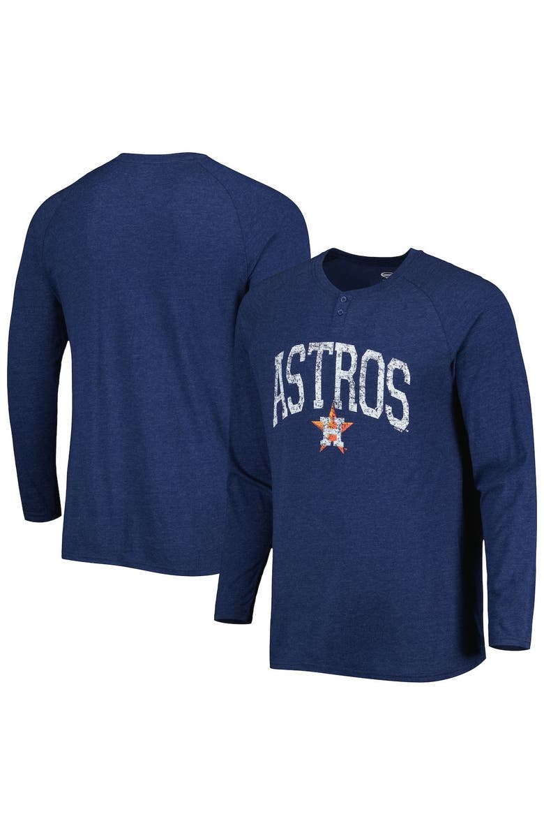 CONCEPTS SPORT Men's Concepts Sport Navy Houston Astros Inertia Raglan Long Sleeve Henley T-Shirt, Main, color, 