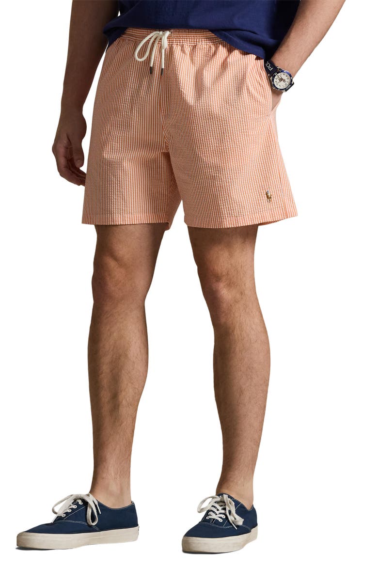 Traveler Classic Swim Trunks, Main, color, CLASSIC PEACH STRIPE
