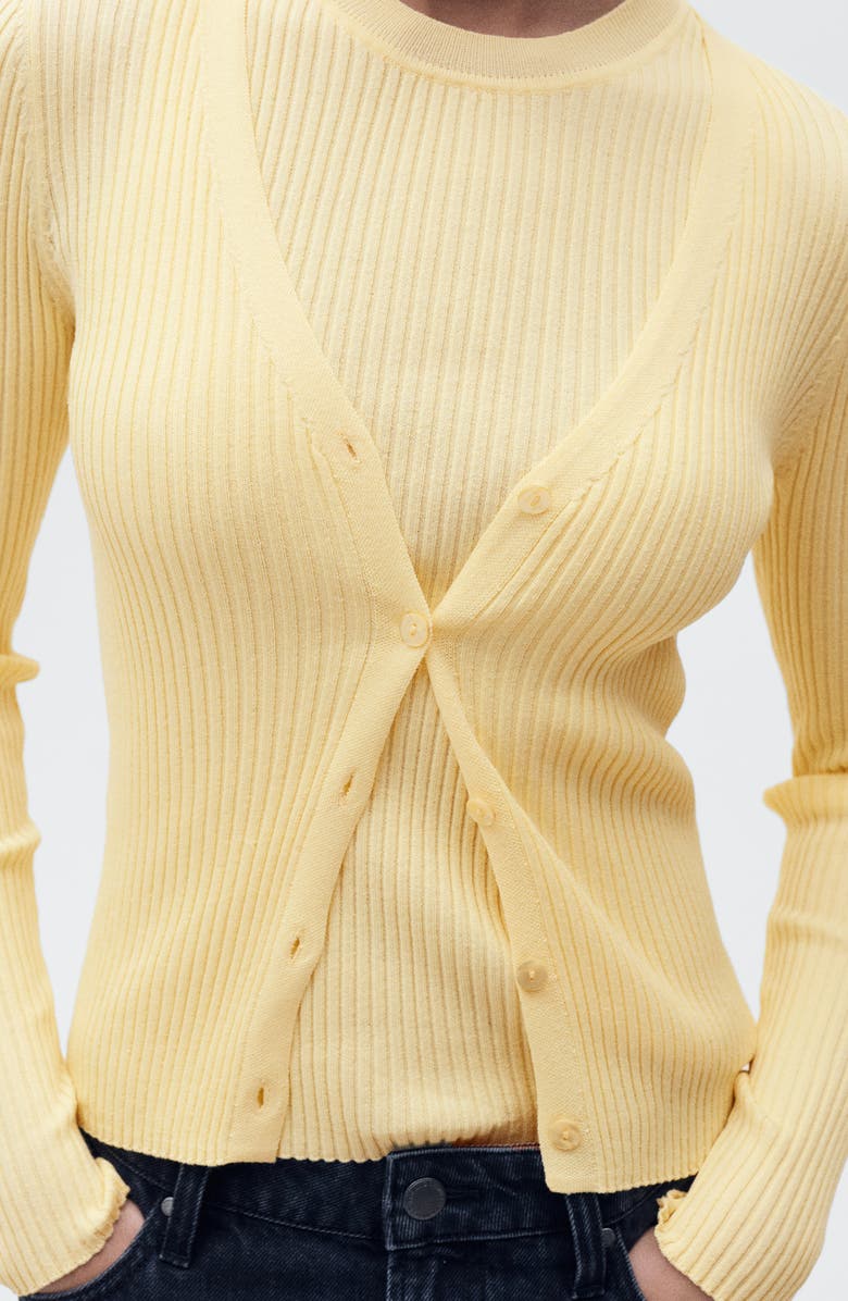 MANGO Sleeveless Rib Sweater, Alternate, color, Pastel Yellow