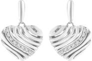 Haus of Brilliance Sterling Silver Heart Diamond Accent Puff Earrings