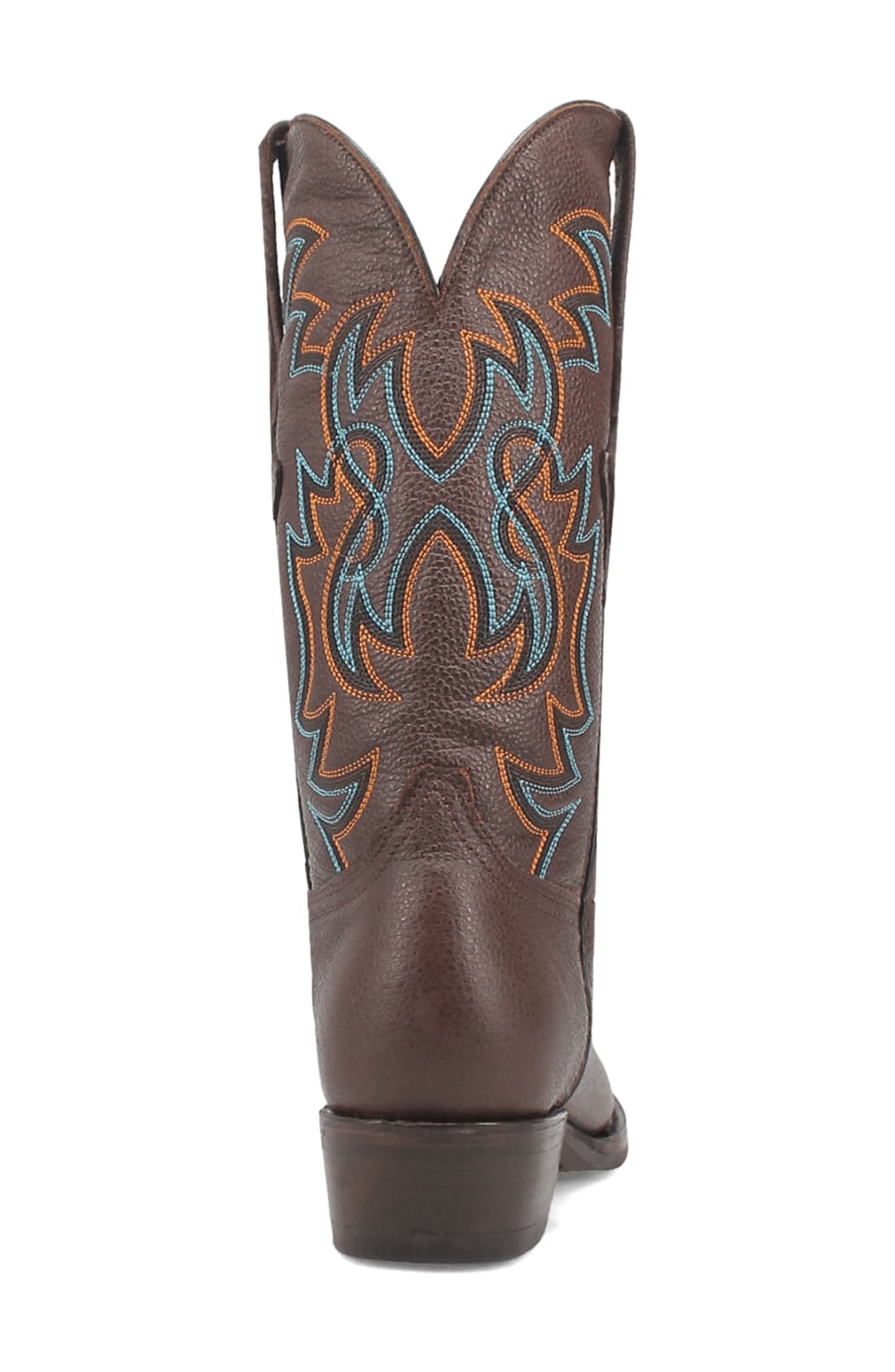 Dingo Gold Rush Pebbled Leather Cowboy Boot, Alternate, color, Brown