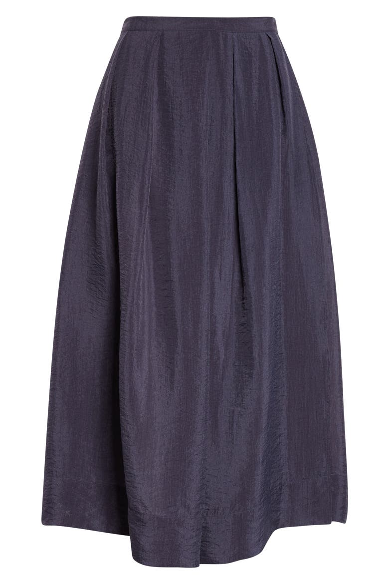 Techno Crepe Midi Skirt, Alternate, color, NAVY