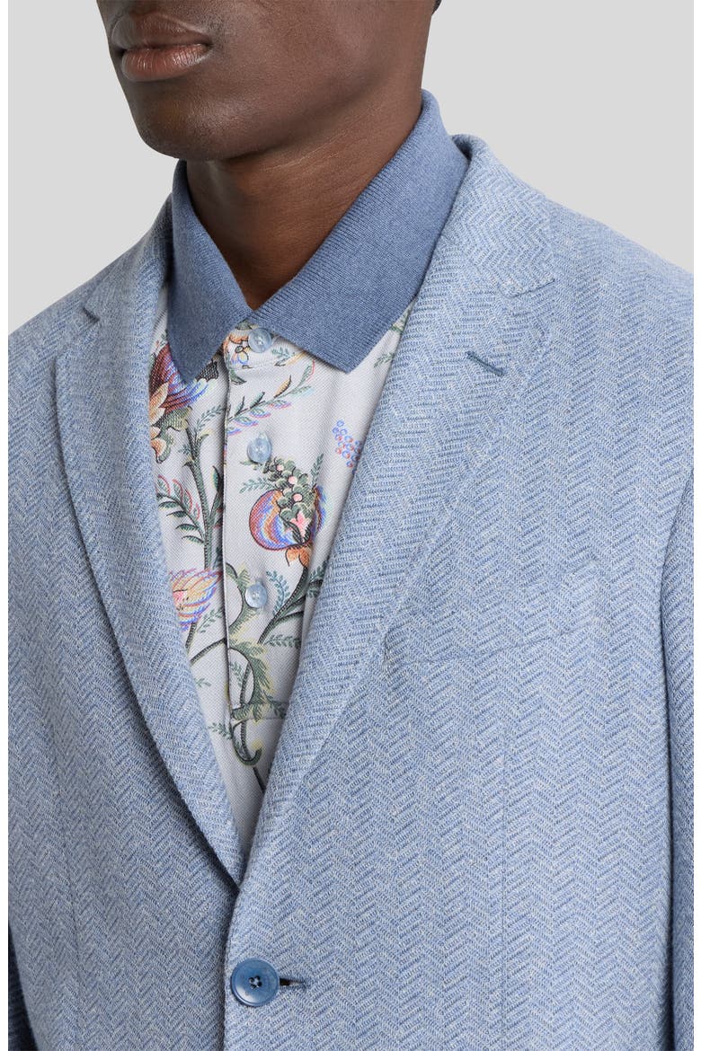 Roma Jersey Cotton & Linen Herringbone Sport Coat, Alternate, color, AZZURRO