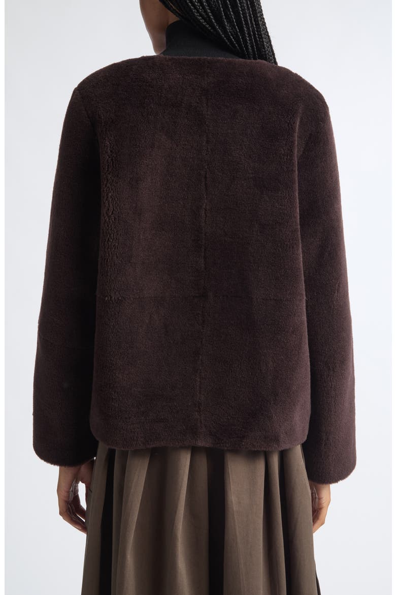 Annie Genuine Shearling Coat, Alternate, color, BROWN