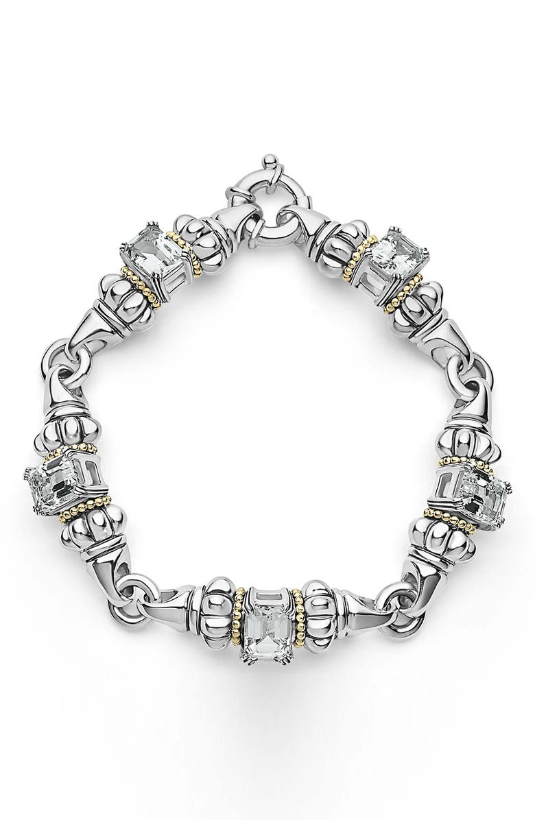 LAGOS Glacier White Topaz Link Bracelet, Main, color, 