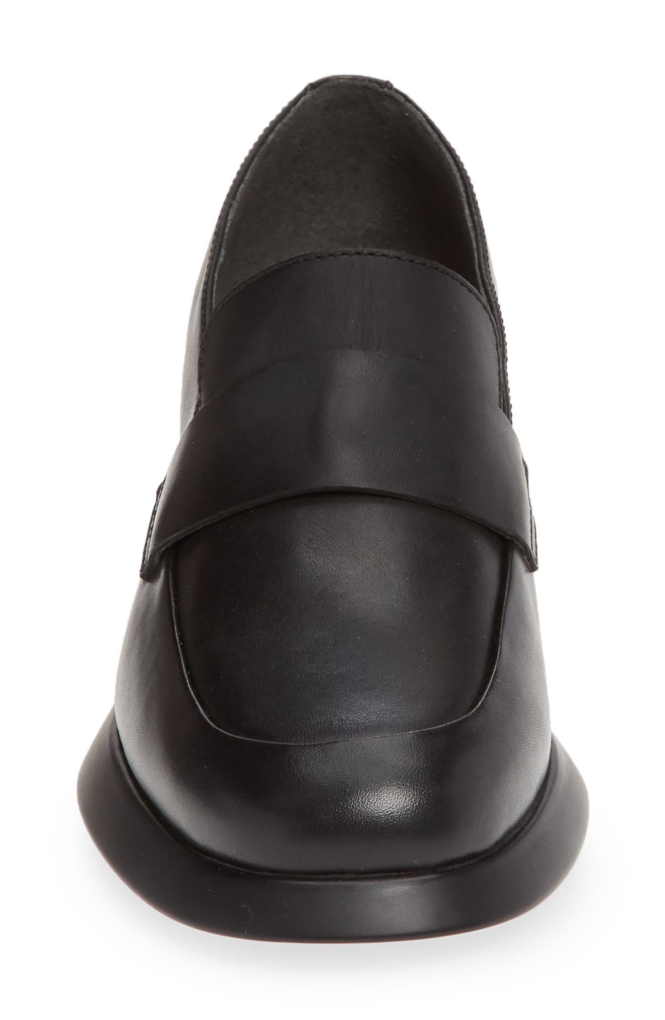 Trisha Leather Loafer Pump, Alternate, color, BLACK LEATHER