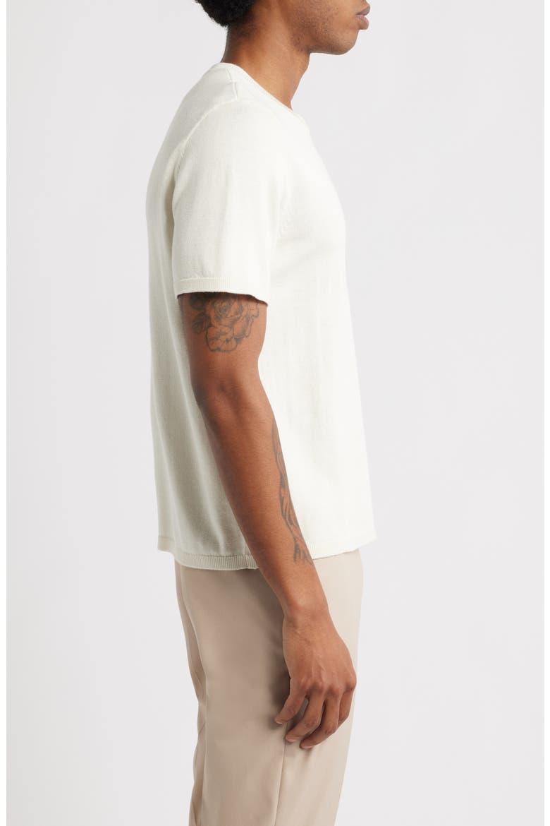 Short Sleeve Crewneck Sweater, Alternate, color, IVORY EGRET